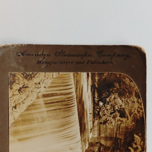 Antique Stereograph Victorian Scene "Minnehaha Falls Watkins Glen N.Y" 1902 - Picture 2 of 5